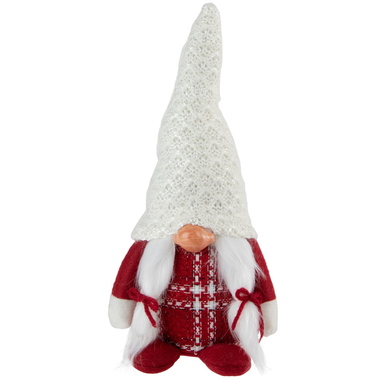 Northlight Nordic Girl Gnome w Pigtails Christmas Figure - 10" - Red and White